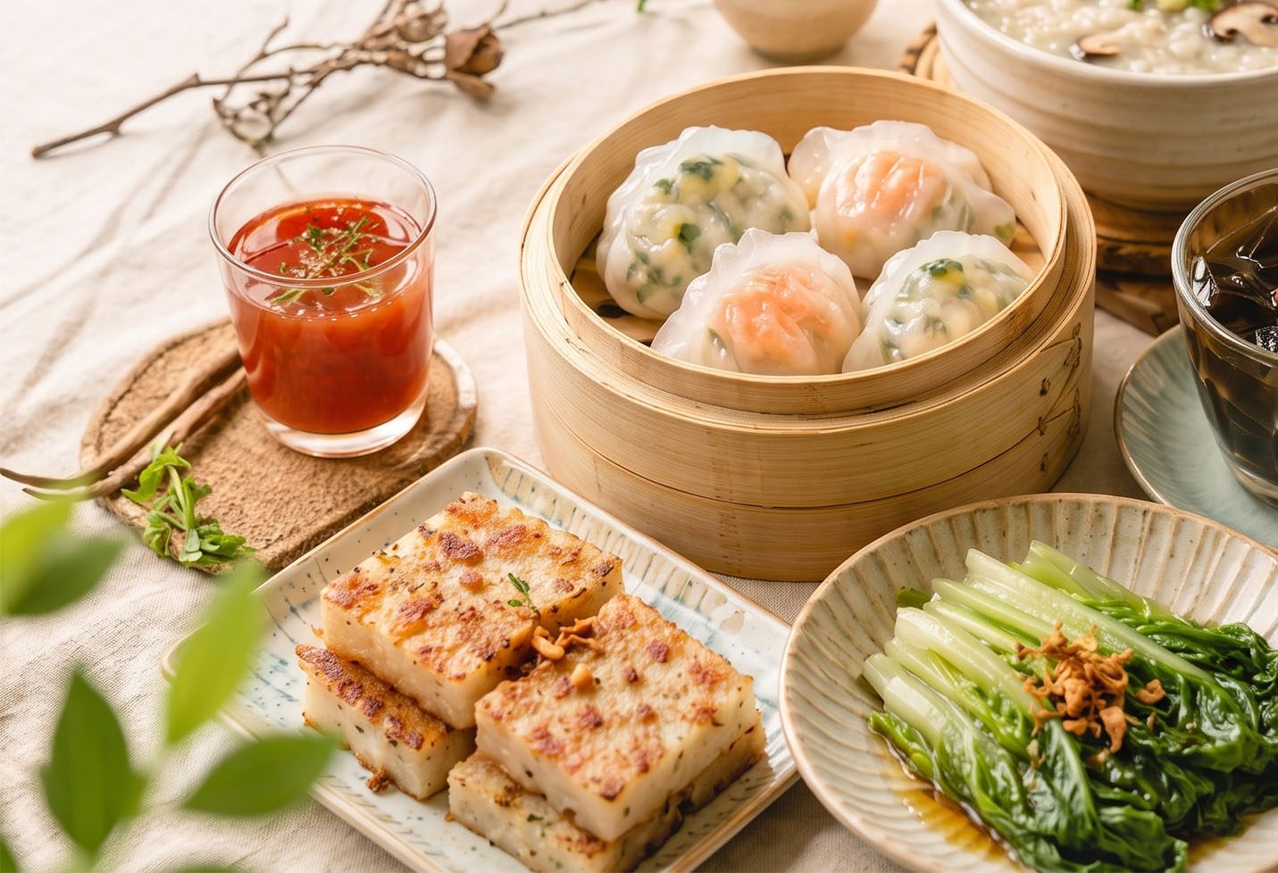 水晶饺与萝卜糕